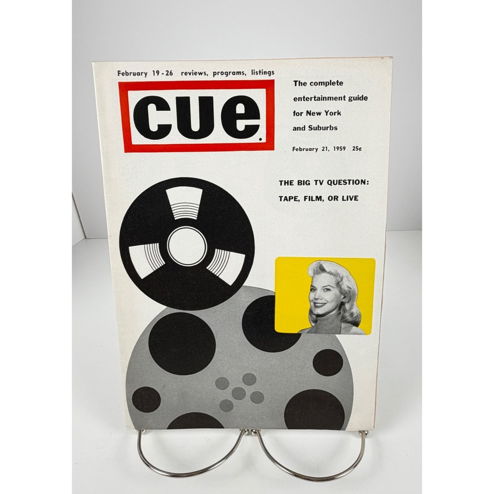 Vintage 1959 Cue Magazine TV Tape Film Live NYC Broadway Ads February 21